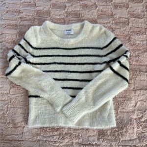 Old Navy Cream and Black Striped Sweater